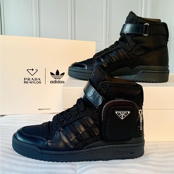 Prada Shoes - Prada x Adidas Re-Nylon Forum High-Top Sneakers